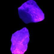 Natural Elestial Amethyst 2/3 crystals 12-14g in UV light