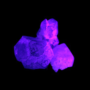 Natural Elestial Amethyst 2/3 crystals 12-14g in UV light