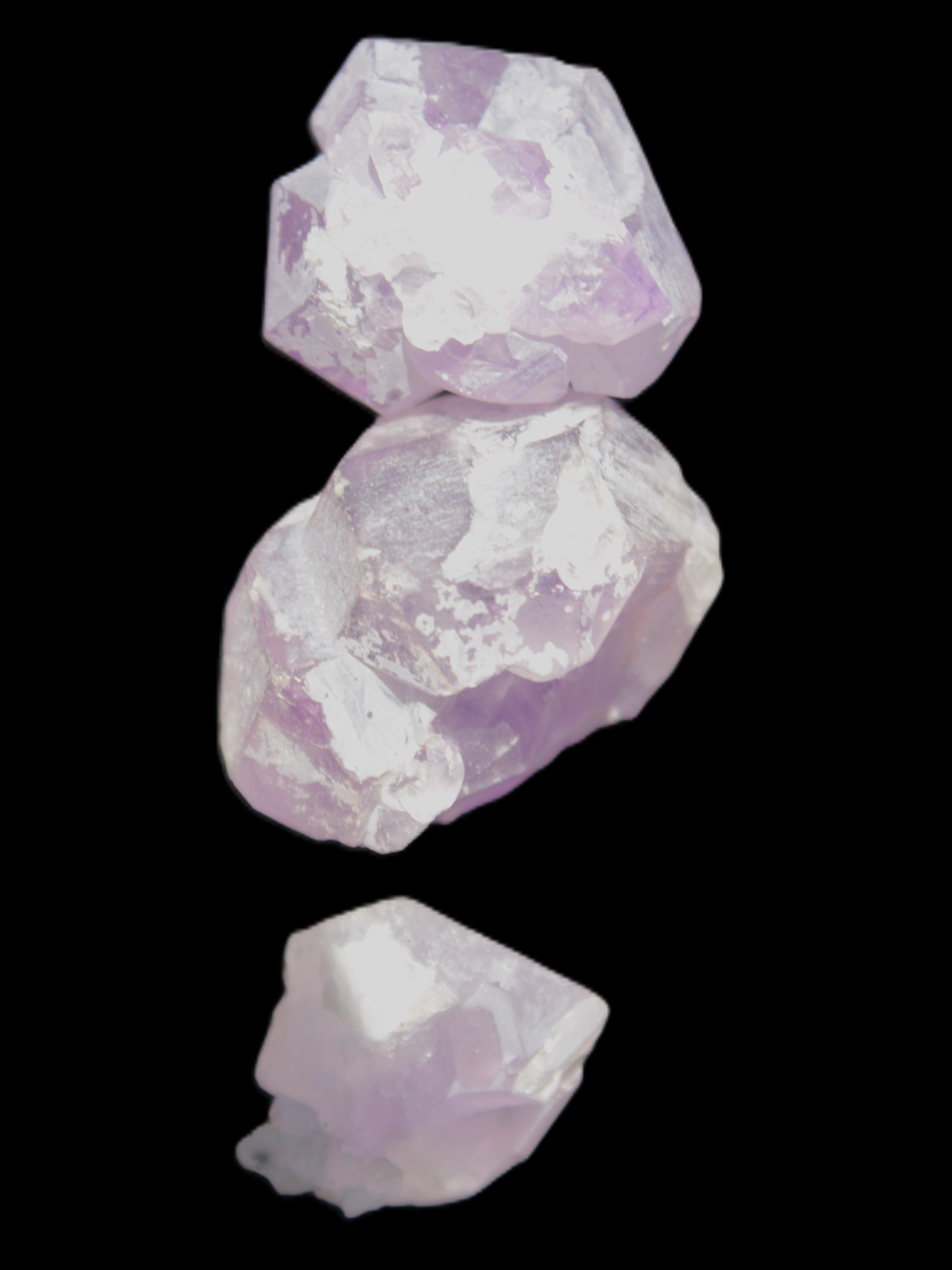 Natural Elestial Amethyst 2/3 crystals 12-14g in bright sunlight