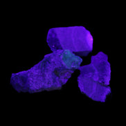 Chrysocolla Shattuckite Malachite 3 natural stones 10g in UV light - Rocks and Things Store