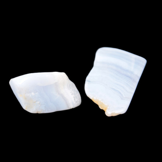 Blue Lace Agate 2 polished stones 10g in sunlight - Rocks and Things Store