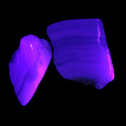 Blue Lace Agate 2 polished stones 10g in UV light Rocks and Things Store