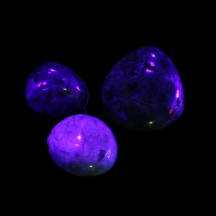 Neon Blue Apatite 3 tumbled stones 16-17g Rocks and Things Store