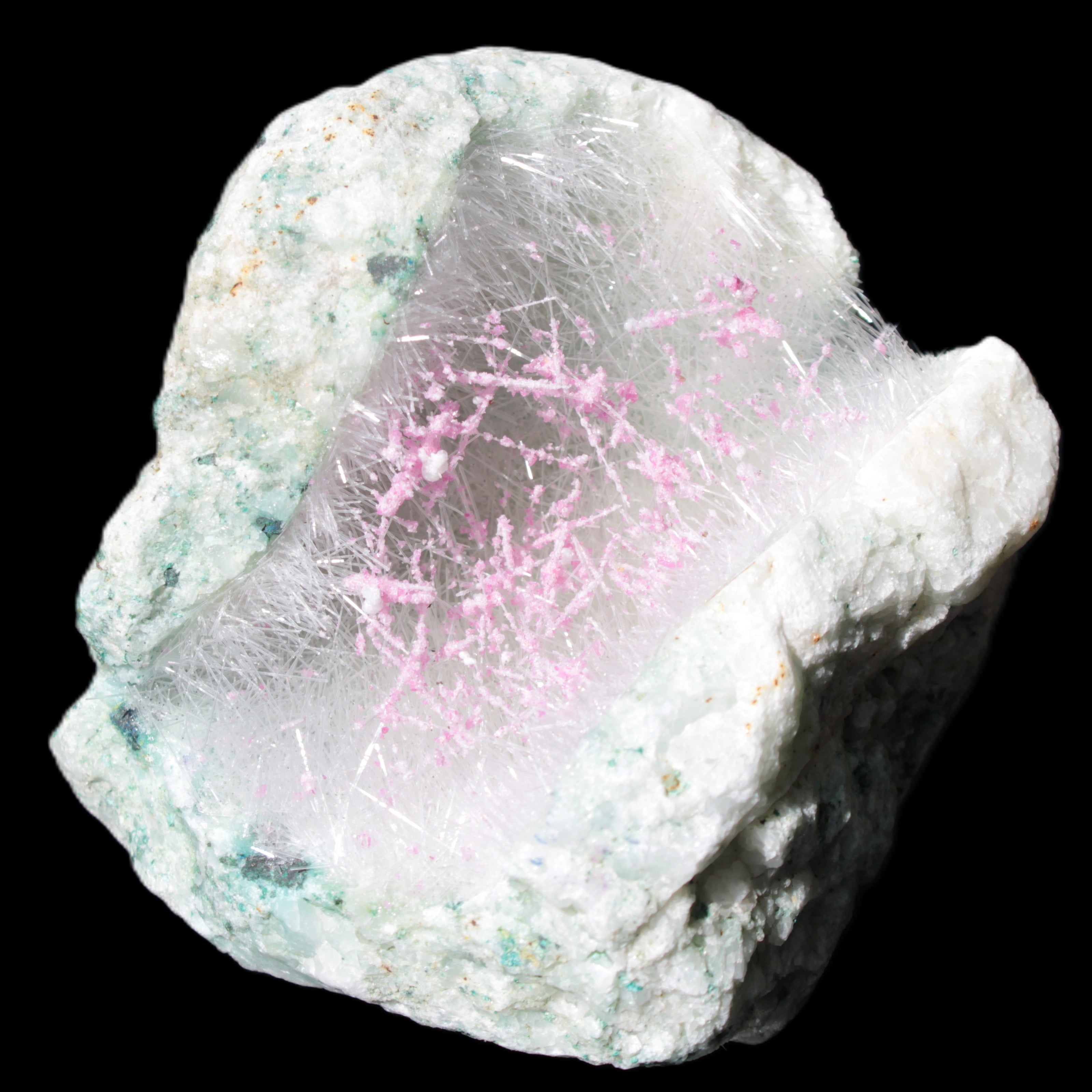 Goethite on Zeolite geode 74*85*77mm from Madagascar 487g