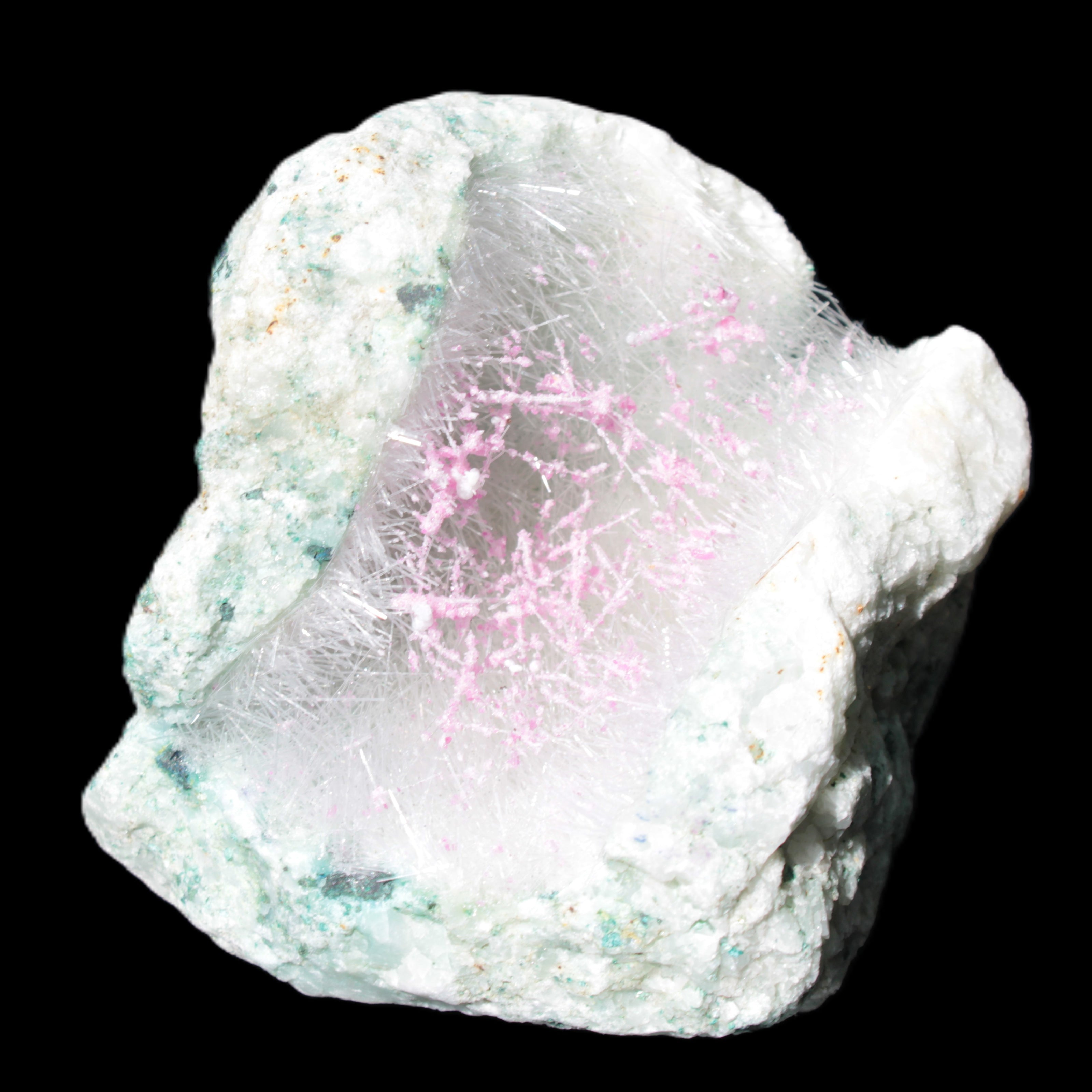 Goethite on Zeolite geode 74*85*77mm from Madagascar 487g