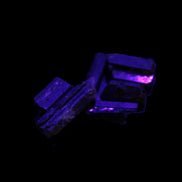 Green Tourmaline 6 short natural crystals 6g in UV light - Rocks and Things Store