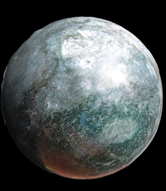 Moss Agate sphere 103mm 1897g