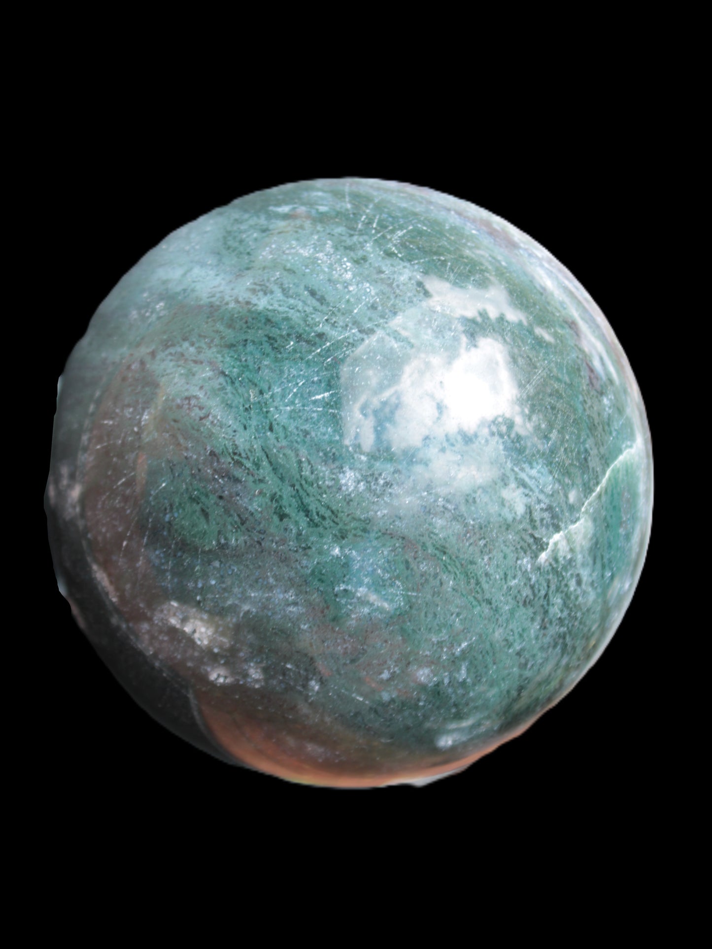 Moss Agate sphere 103mm 1897g