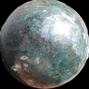 Moss Agate sphere 103mm 1897g in sunlight - Rocks and Things Store