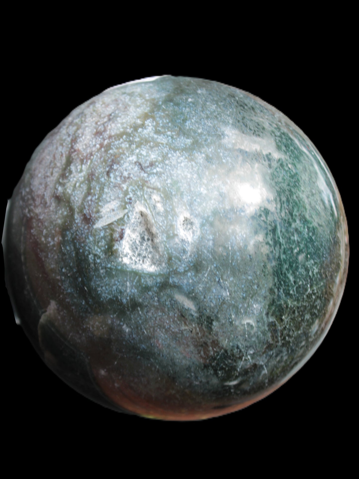 Moss Agate sphere 103mm 1897g