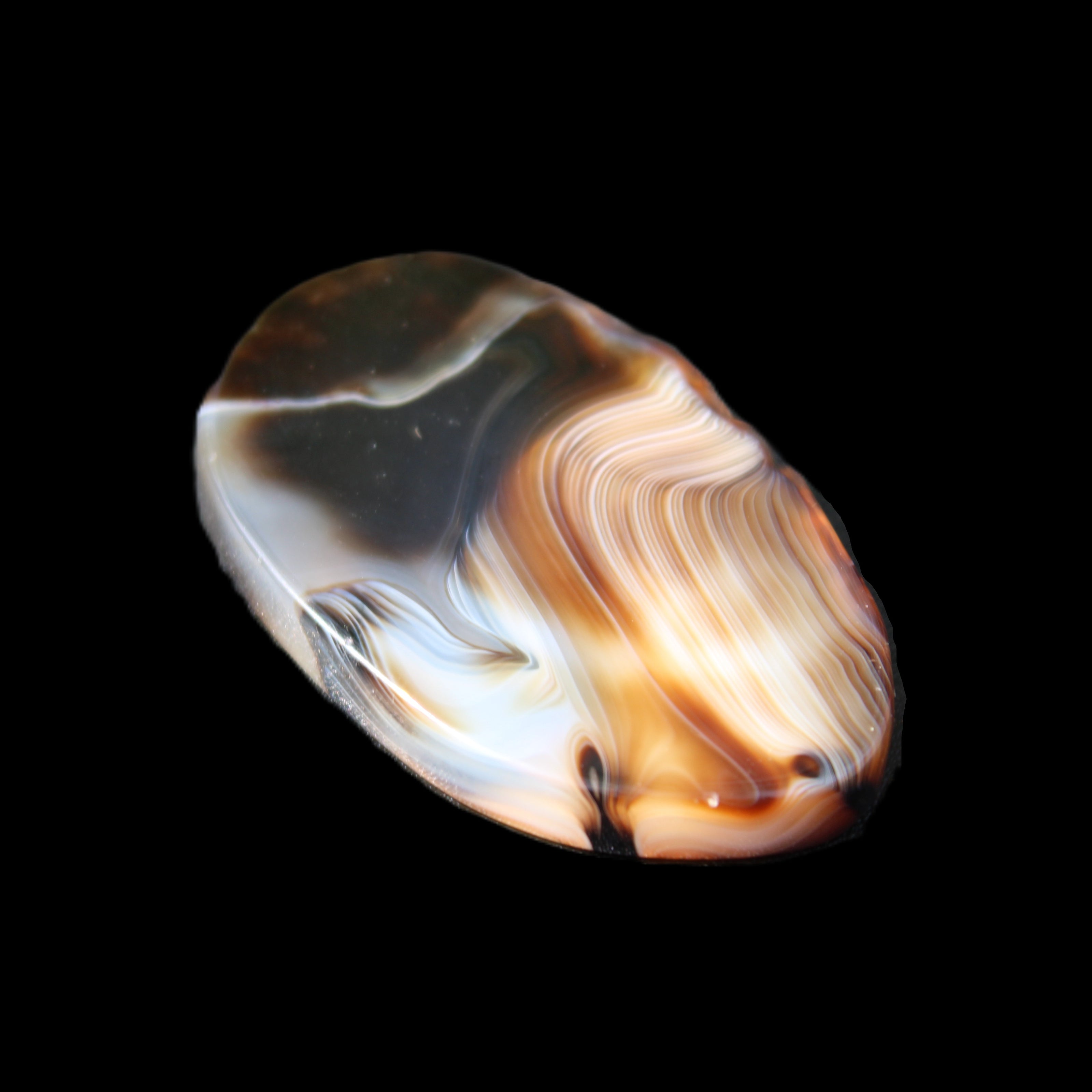 Crazy Lace Agate from Madagascar slice 47*4*29mm 15.8g in sunlight - Rocks and Things Store