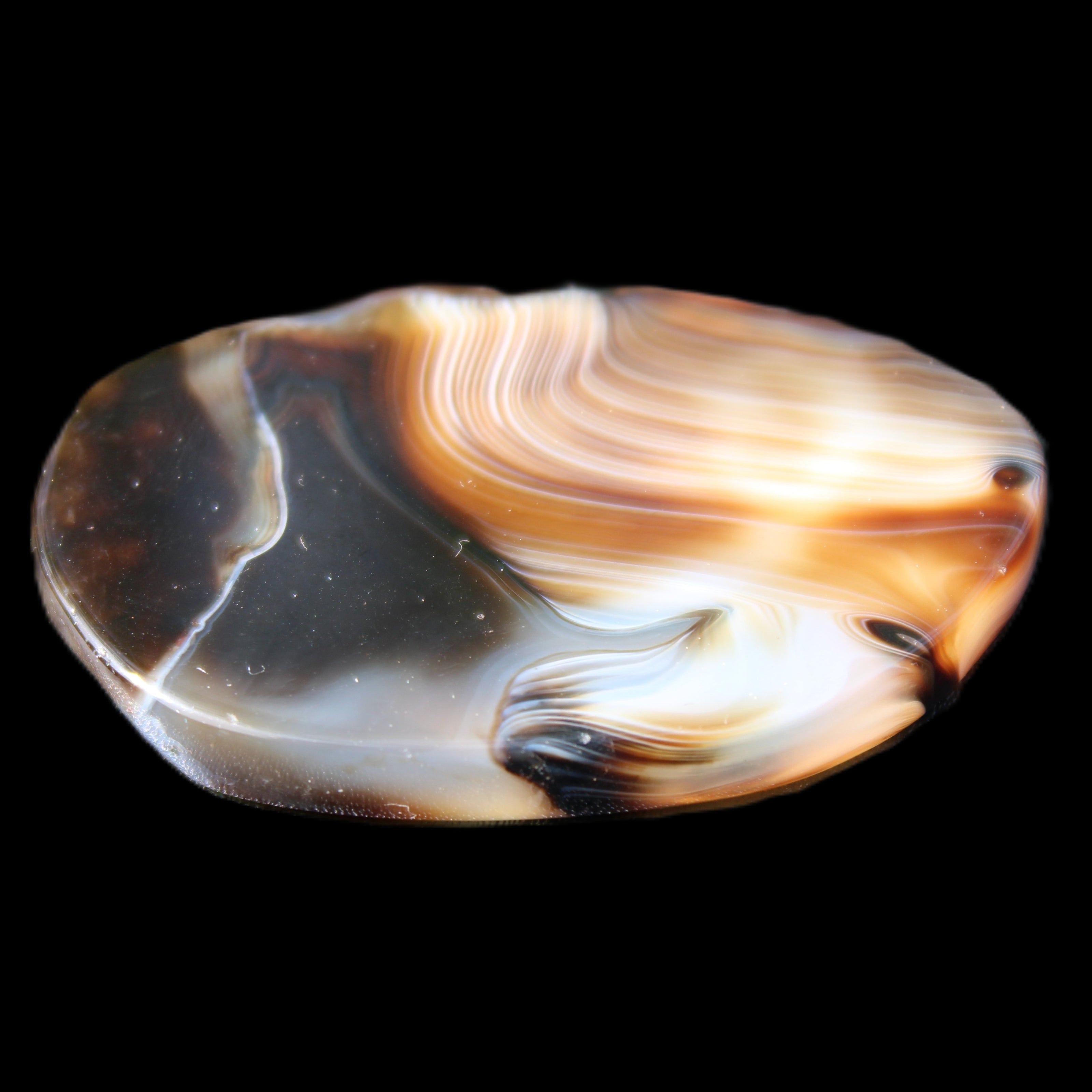 Crazy Lace Agate from Madagascar slice 47*4*29mm 15.8g in sunlight - Rocks and Things Store