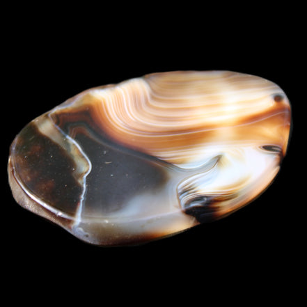 Crazy Lace Agate from Madagascar slice 47*4*29mm 15.8g in sunlight - Rocks and Things Store