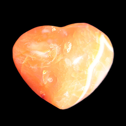 Carnelian Agate heart 37*33mm 27g in sunlight