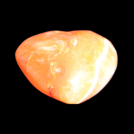 Carnelian Agate heart 37*33mm 27g in sunlight - Rocks and Things Store