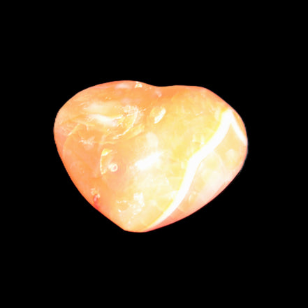 Carnelian Agate heart 37*33mm 27g in sunlight - Rocks and Things Store