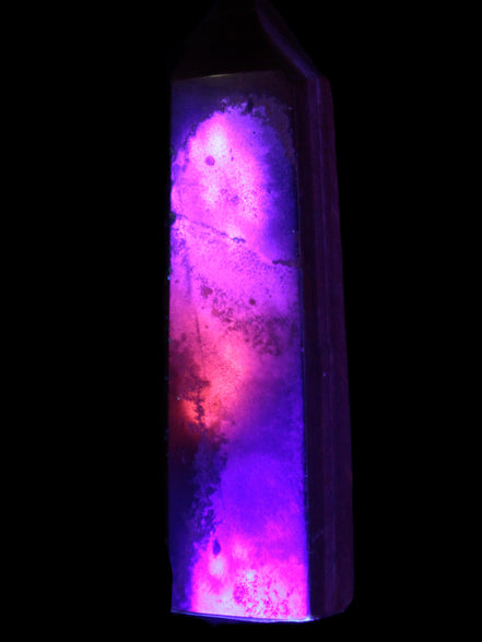 Rare Red Tigers Eye wand 77mm 50.8g in UV light Rocks and Things Store