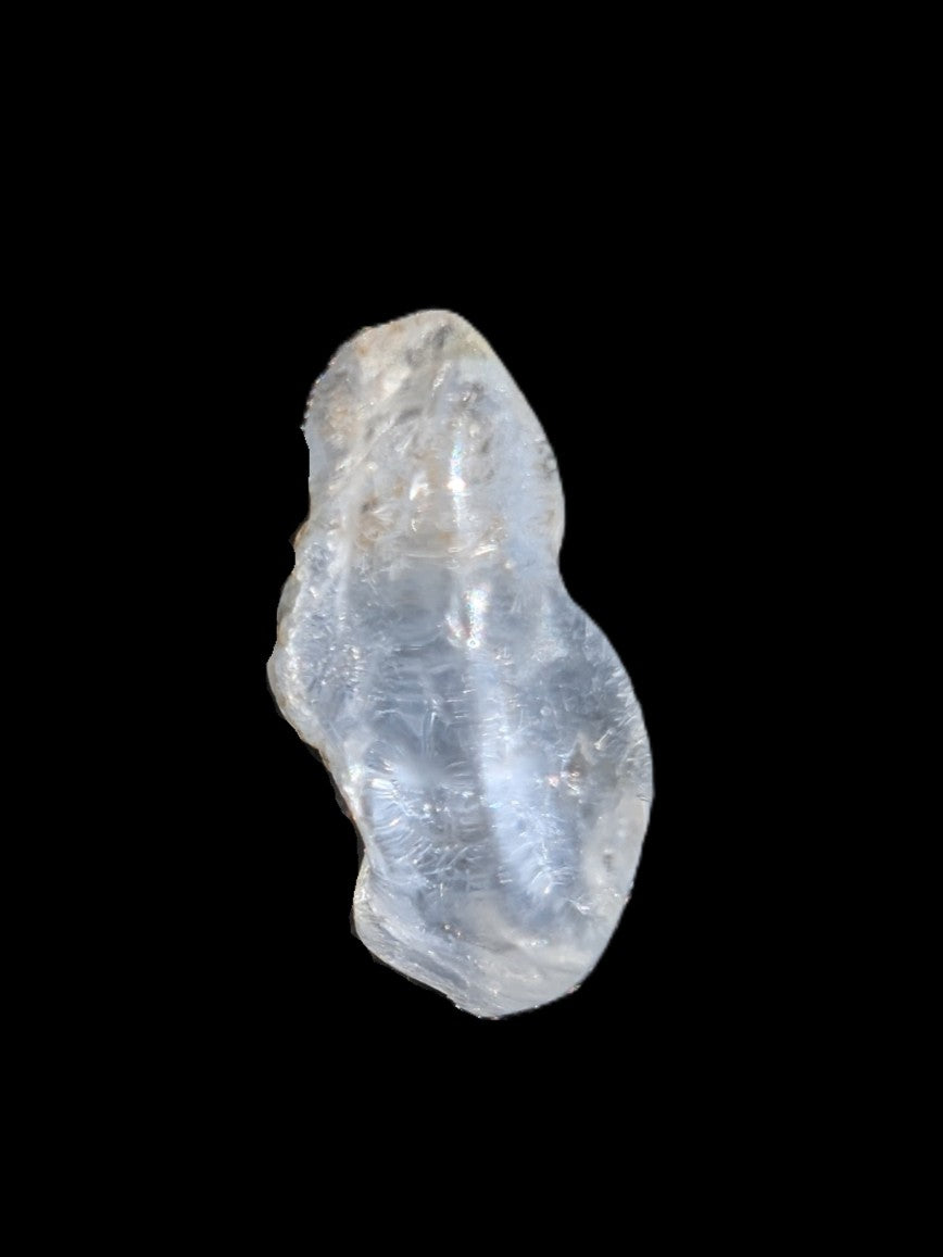Blue Dumortierite in polished Quartz crystal 2.1ct in bright sunshine