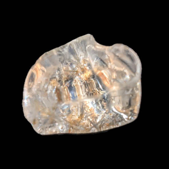 Blue Dumortierite in Golden Healer Quartz crystal 7.3ct in bright sunlight