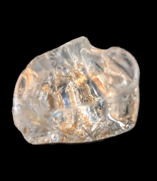 Blue Dumortierite in Golden Healer Quartz crystal 7.3ct in bright sunlight