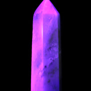 Caribbean Calcite Aragonite wand 54g in UV light - Rocks and Things Store