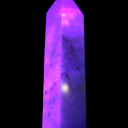 Caribbean Calcite Aragonite wand 54g in UV light - Rocks and Things Store