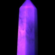 Caribbean Calcite Aragonite wand 54g in UV light - Rocks and Things Store
