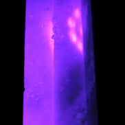 Caribbean Calcite Aragonite wand 54g in UV light - Rocks and Things Store