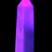 Caribbean Calcite Aragonite wand 54g in UV light - Rocks and Things Store