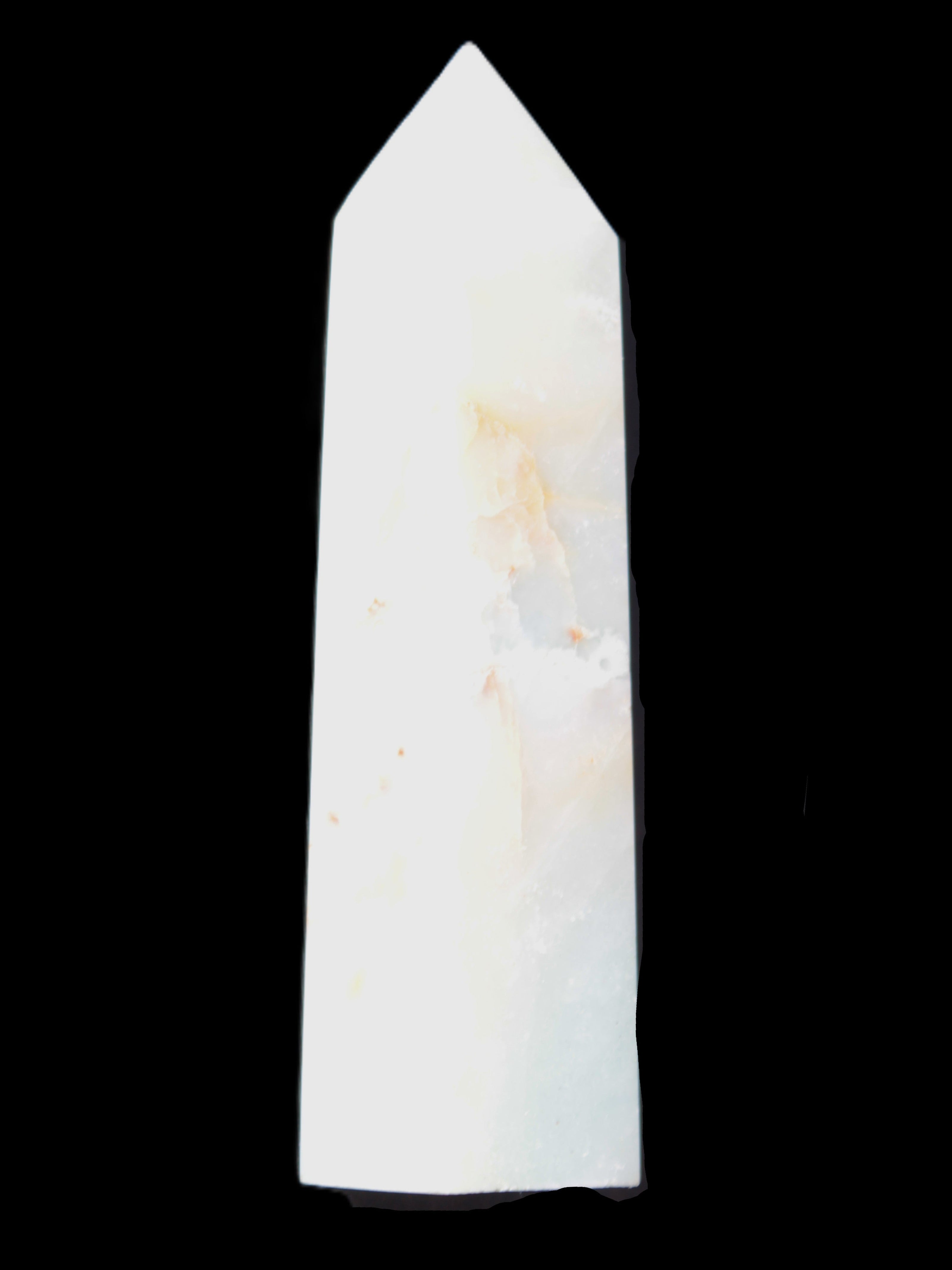 Caribbean Calcite Aragonite wand 54g in sunlight - Rocks and Things Store