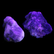 Golden Arusha Quartz 1/2 raw crystals 17-23g in UV light