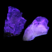 Golden Arusha Quartz 1/2 raw crystals 17-23g in UV light