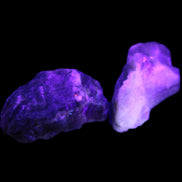 Golden Arusha Quartz 1/2 raw crystals 17-23g in UV light - Rocks and Things Store