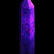 Plum Blossom Jade Rhodonite wand 93g in UV light -  Rocks and Things Store