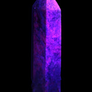 Plum Blossom Jade Rhodonite wand 93g in UV light -  Rocks and Things Store