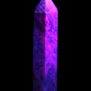 Plum Blossom Jade Rhodonite wand 93g in UV light -  Rocks and Things Store