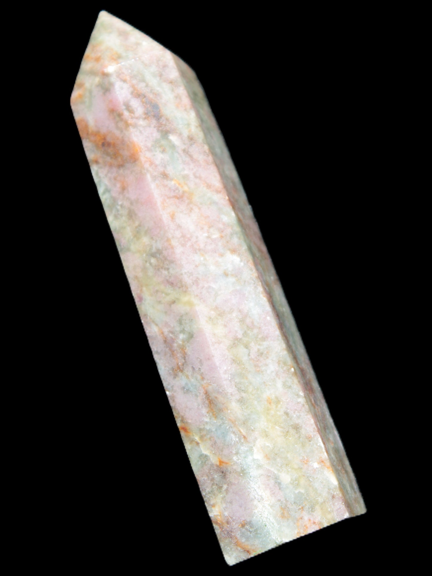 Plum Blossom Jade Rhodonite wand 93g Rocks and Things Store