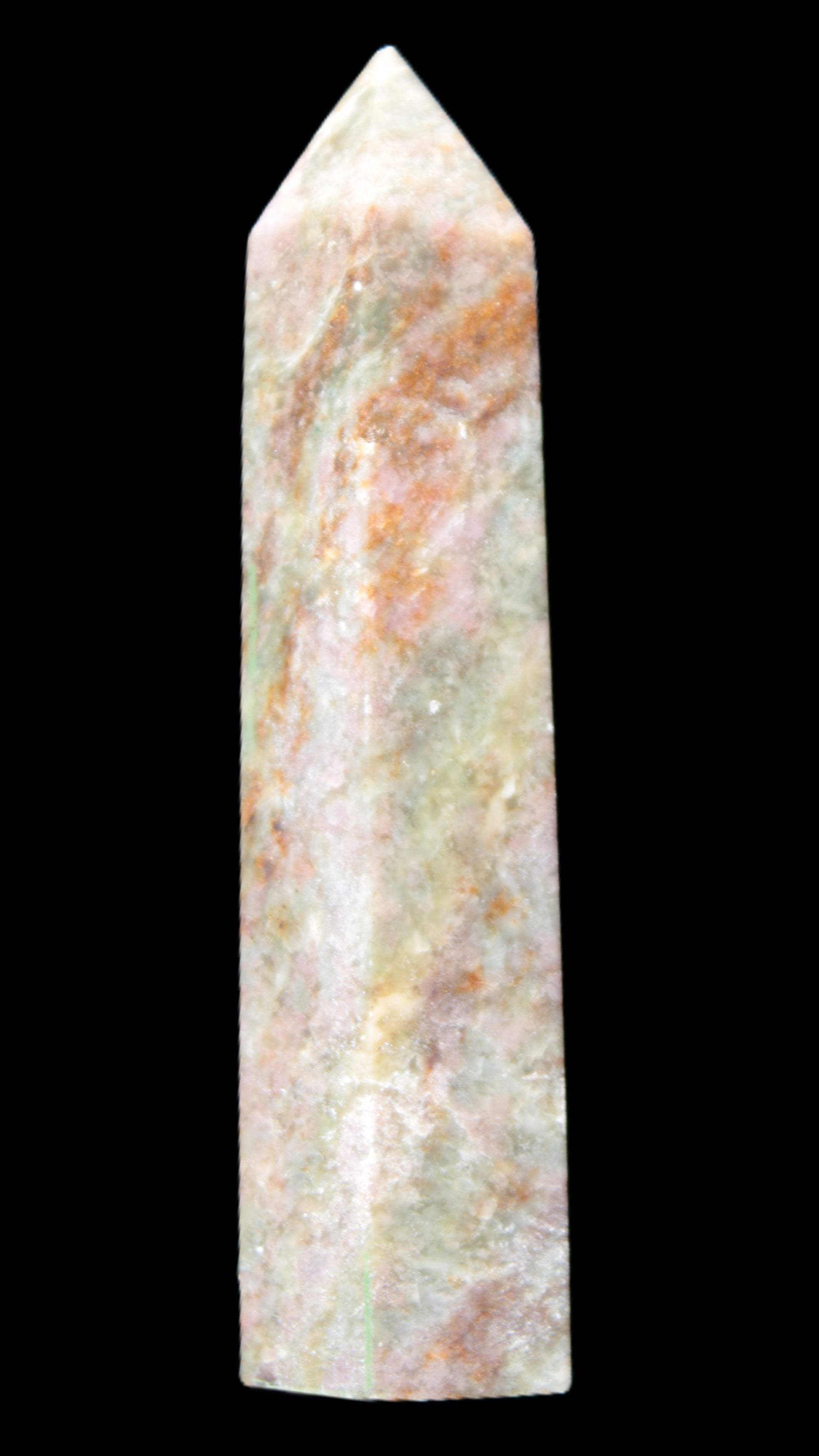 Plum Blossom Jade Rhodonite wand 93g in sunlight -  Rocks and Things Store