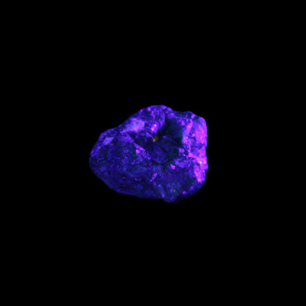 Green Dioptase Emerandine specimen 8*11*14mm from the Congo 2.1g in UV light - Rocks and Things Store
