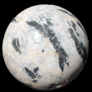 Big Zebra Stone sphere 147mm 4780g in sunlight - Rocks and Things Store