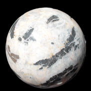 Big Zebra Stone sphere 147mm 4780g in sunlight - Rocks and Things Store