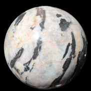 Big Zebra Stone sphere 147mm 4780g in sunlight - Rocks and Things Store