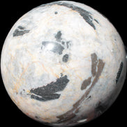 Big Zebra Stone sphere 147mm 4780g in sunlight - Rocks and Things Store