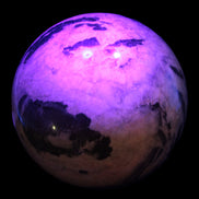 Big Zebra Stone sphere 147mm 4780g in UV light - Rocks and Things Store