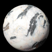 Big Zebra Stone sphere 147mm 4780g in sunlight - Rocks and Things Store