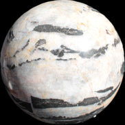 Big Zebra Stone sphere 147mm 4780g in sunlight - Rocks and Things Store