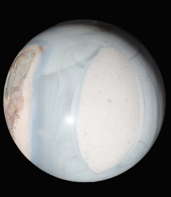 Blue and Pink Agate sphere 138mm 3620g