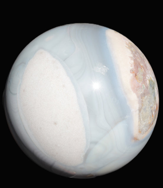 Blue and Pink Agate sphere 138mm 3620g