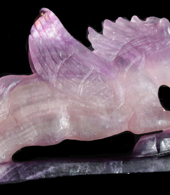 Fluorite hand-carved Unicorn 215*152*29mm 1500g in sunshine - Rocks and Things Store