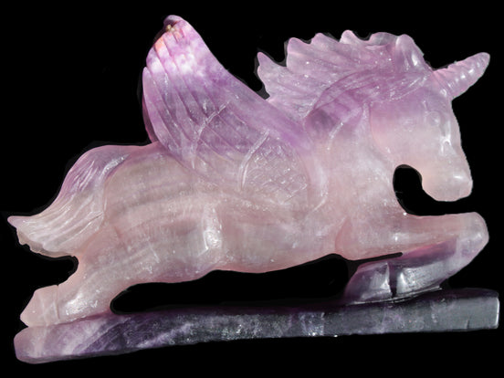 Fluorite hand-carved Unicorn 215*152*29mm 1500g in sunshine - Rocks and Things Store